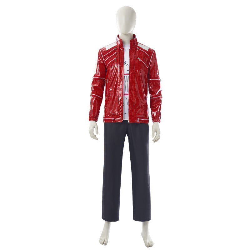 Michael Jackson Iconic Red Suit Cosplay King of Pop Stage Costume Full Set - Halloweez