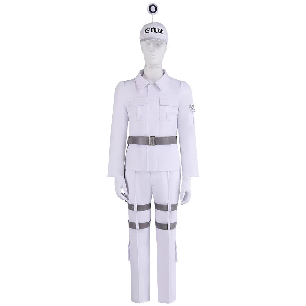 Cells At Work White Blood Cell Cosplay Costume, Custom Outfit for Comic‑Con & Halloween