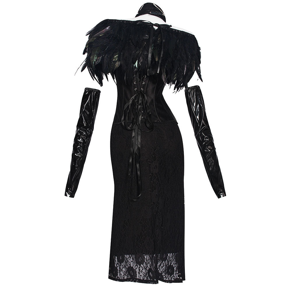 Star Wars Padmé Amidala Black Royal Court Cosplay Gown Fishtail Halloween Dress - Halloweez