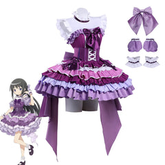Puella Magi Homura Akemi Cosplay, Custom Magia Purple Stage Dress for Halloween & Comic Con
