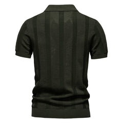 Men Casual Knit Polo Shirt, Custom‑Fit for Summer & Halloween