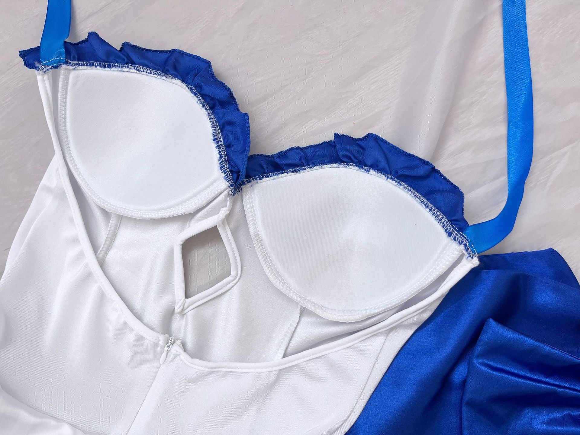 Fate Series Saber Lily White Dress Cosplay Costume, Artoria Pendragon Lily Strapless Sailor Dress Set For Anime Convention Role Play - Halloweez