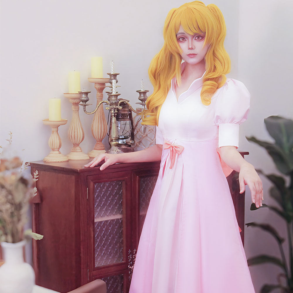 One Piece Charlotte Pudding Wedding Dress Cosplay Costume Full Set for Halloween - Halloweez