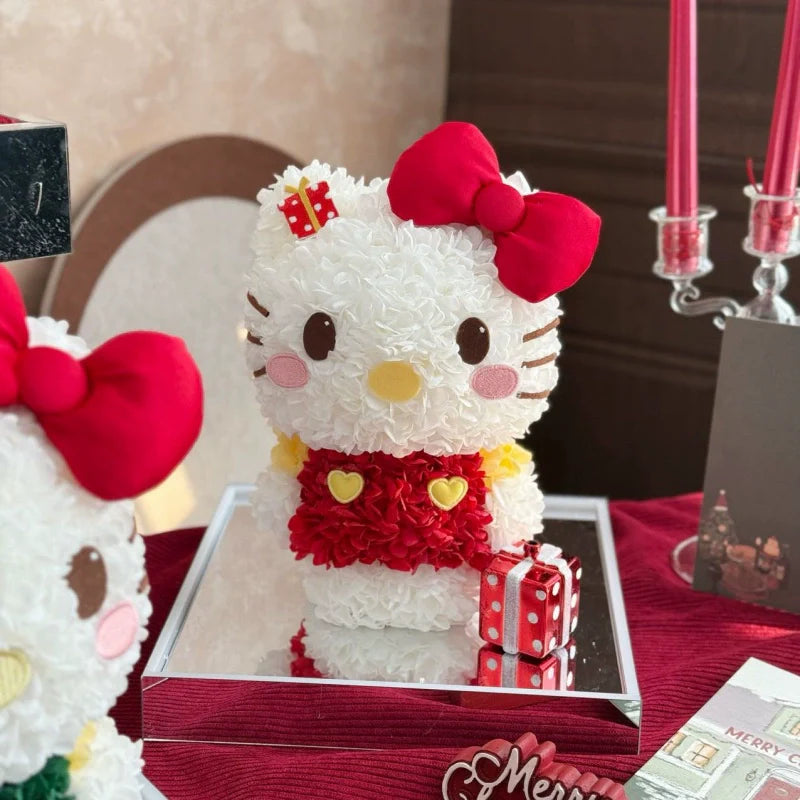 Décoration de Noël Hello Kitty en forme de rose éternelle – Un cadeau de Noël intemporel