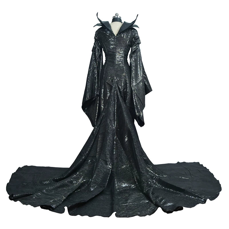 Maleficent Cosplay Black Gown Costume,Custom Size for Halloween & Comic‑Con