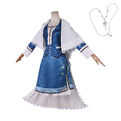 Liliana Cosplay Costume from Piofiore: Fated Memories Full Set Vintage Blue Dress Outfit for Game Fans