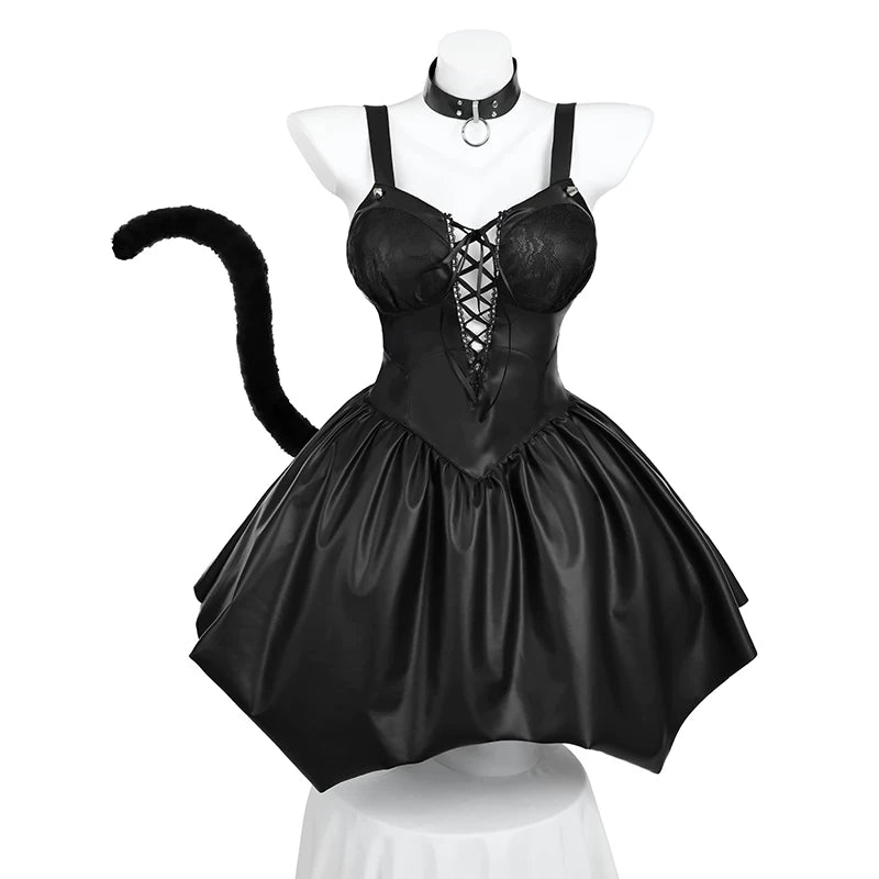 Catwoman Cosplay Dress, Custom Cat Maid Outfit for Halloween & Comic Con