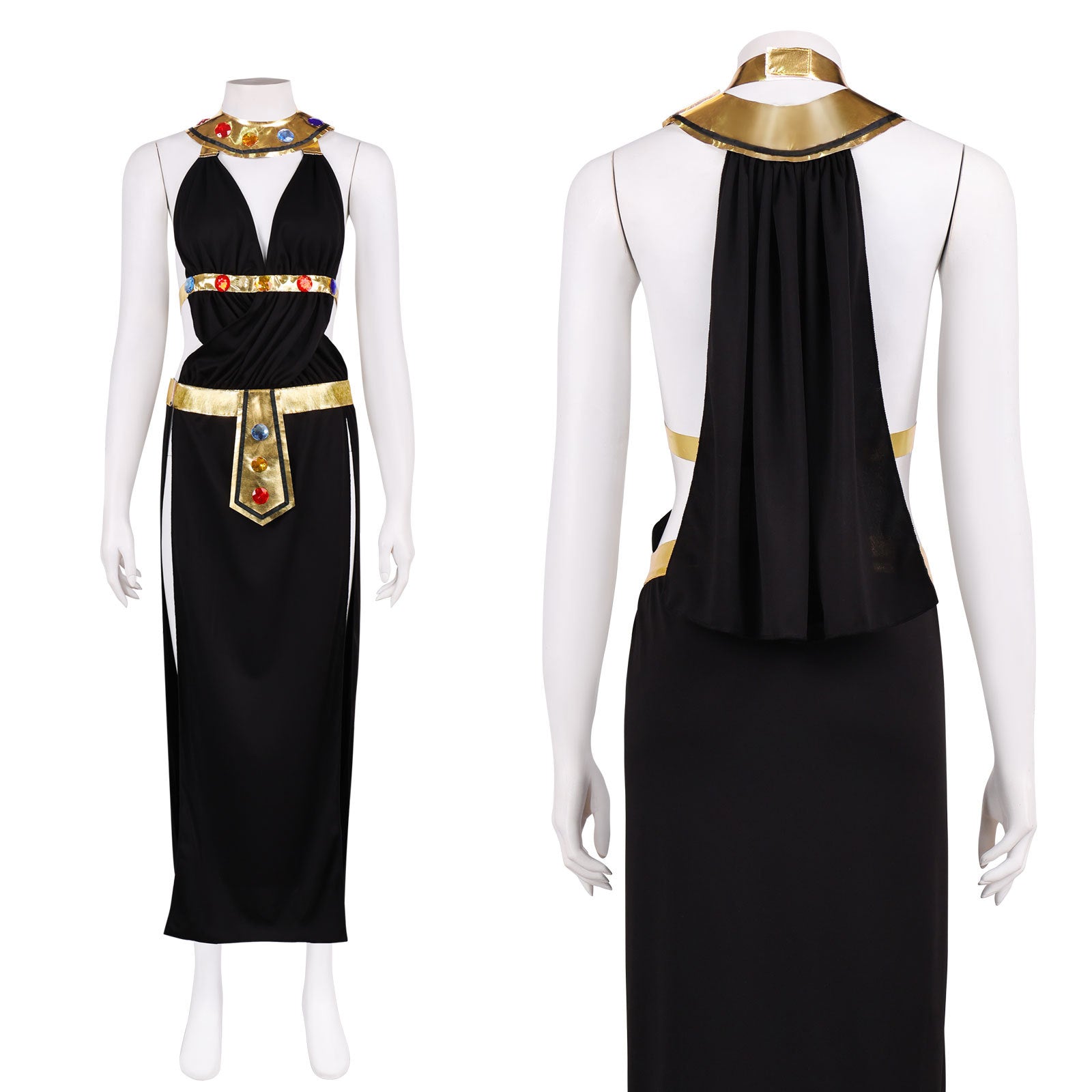 Cleopatra Athena Greek Goddess Dress Princess Party Evening Cosplay Costume - Halloweez