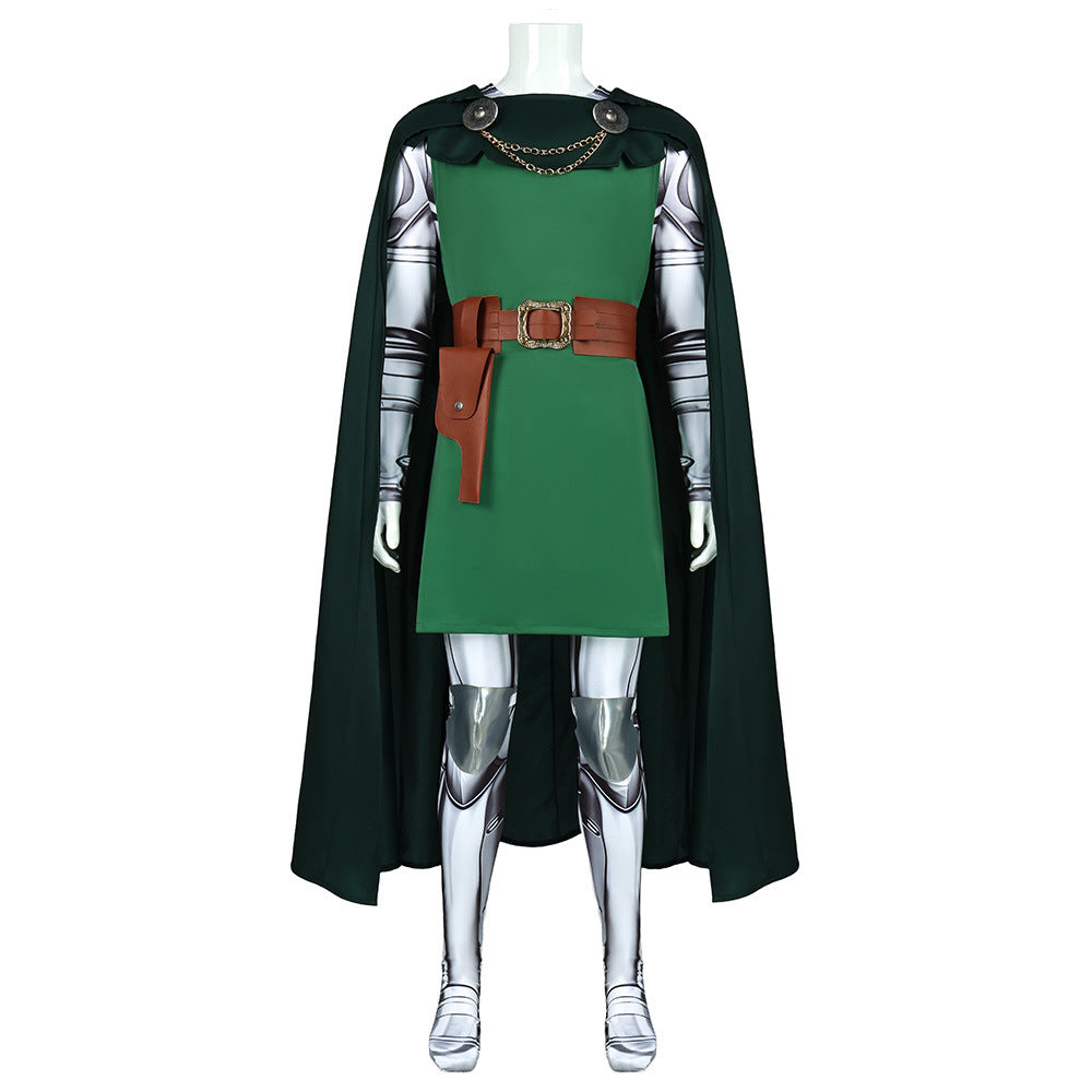 Doctor Doom Cosplay Costume Cloak Full Set For Halloween Role Play
