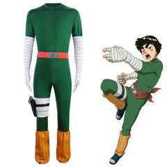 Naruto Konoha Rock Lee Might Guy Cosplay Eight Inner Gates Night Guy Costume - Halloweez