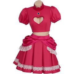 Super Mario Princess Peach Pink Dress Cosplay Costume Halloween Outfit for Child - Halloweez