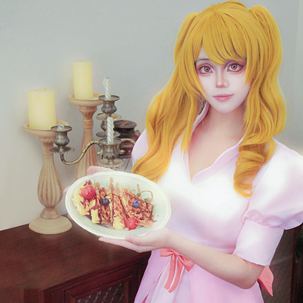 One Piece Charlotte Pudding Wedding Dress Cosplay Costume Full Set for Halloween - Halloweez