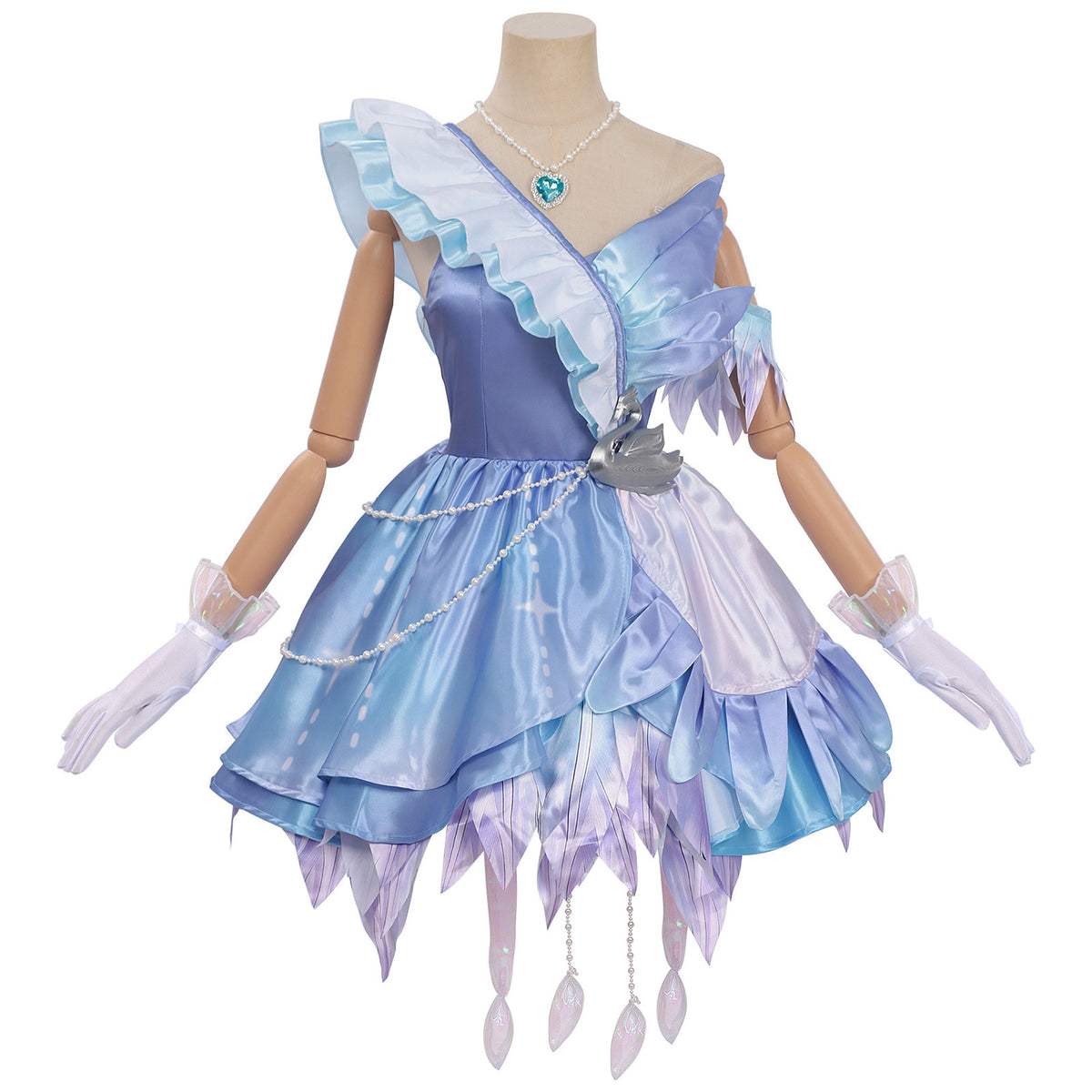 Eggy Party Hather Swan Feather Cos Costume Custom, Game Roleplay Dress