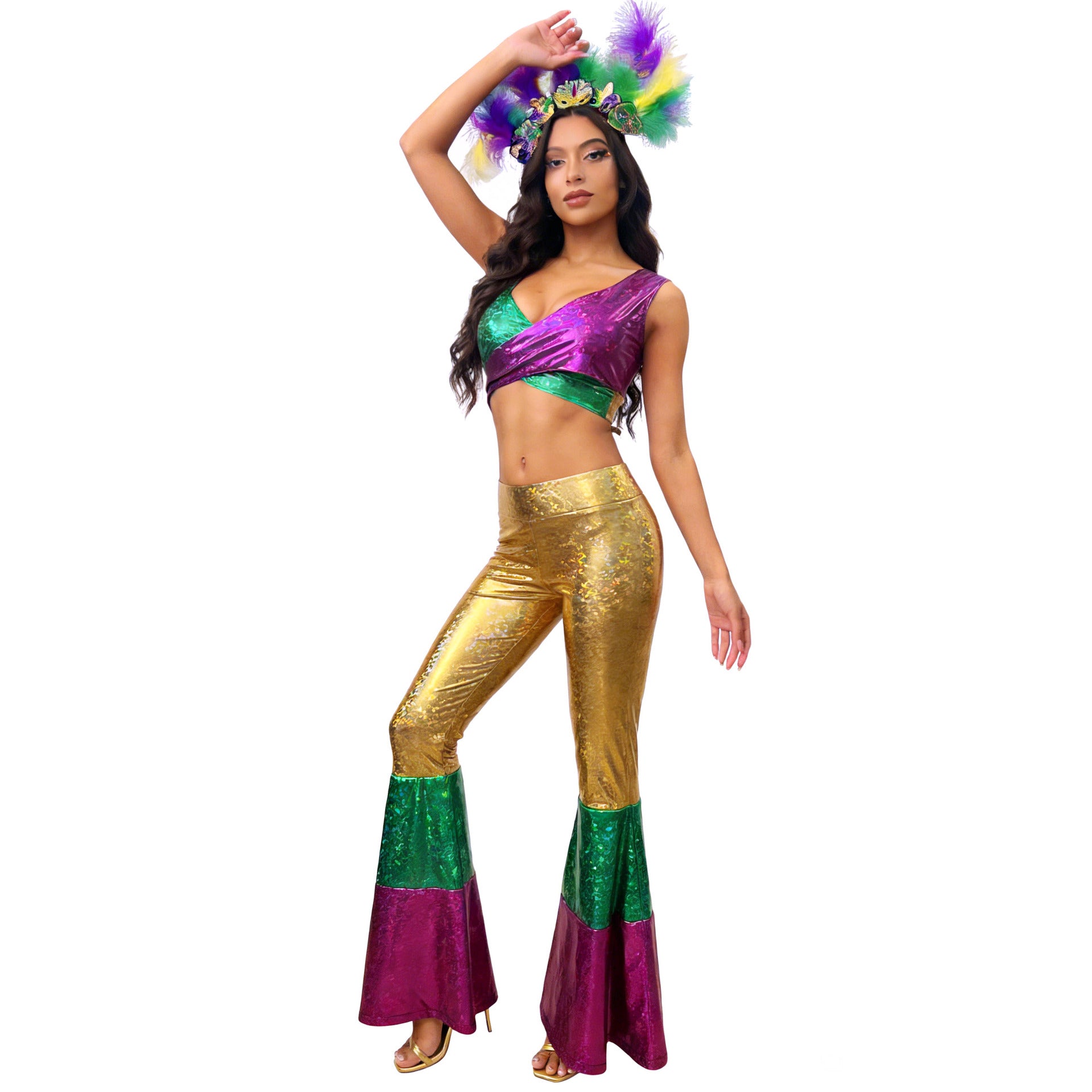 2026 Carnival Party Set, Retro Disco Shiny Costume, Halloween Shiny Performance Outfit, Vintage Disco Party Suit - Halloweez