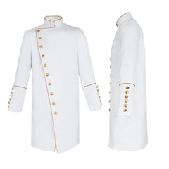 Steampunk Prince Adult Military Jacket – Gold Piping, Victorian Formal Cosplay Costume for Weddings, Parties & Theatrical Performances - Halloweez