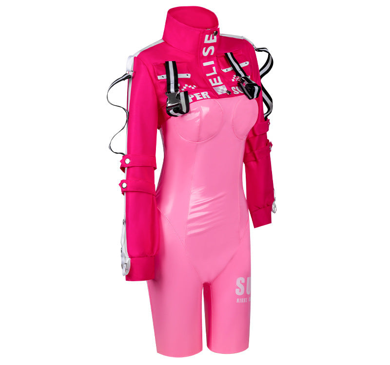 Goddess of Victory: NIKKE Alice Pink Tight Jumpsuit Cosplay Costume - Halloweez