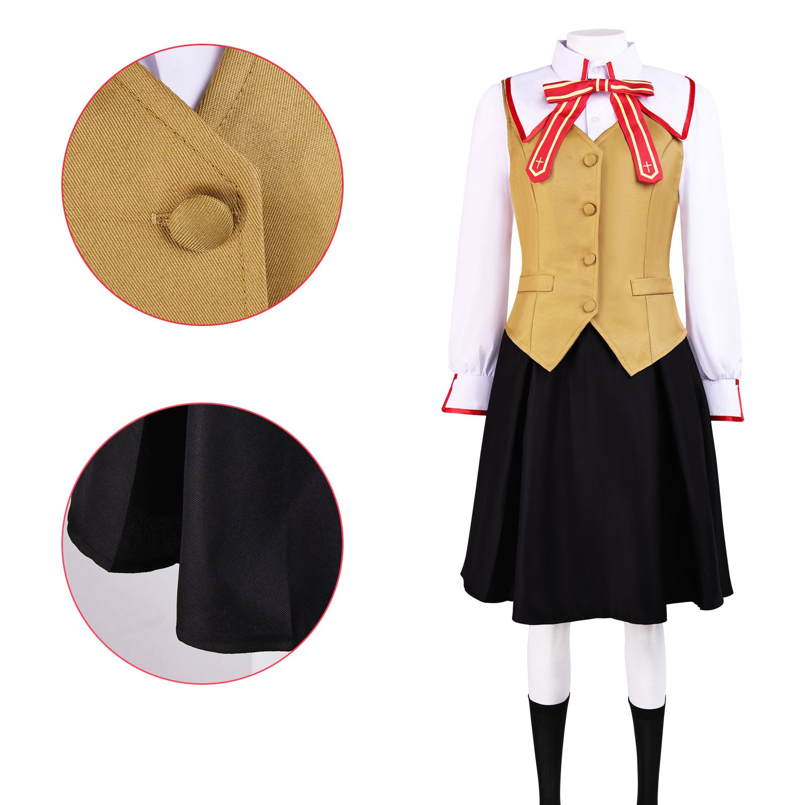 Fate/stay Night Sakura Matou Rin Tohsaka School Uniform Cosplay Costume - Halloweez