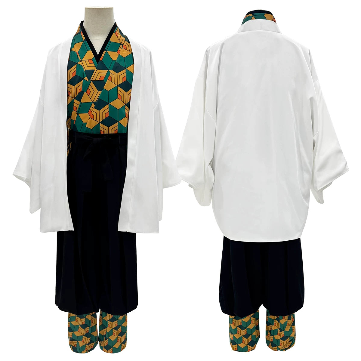 Demon Slayer Sabito Cosplay Costume Water Hashira Uniform Embroidered Haori Full Set Outfit - Halloweez