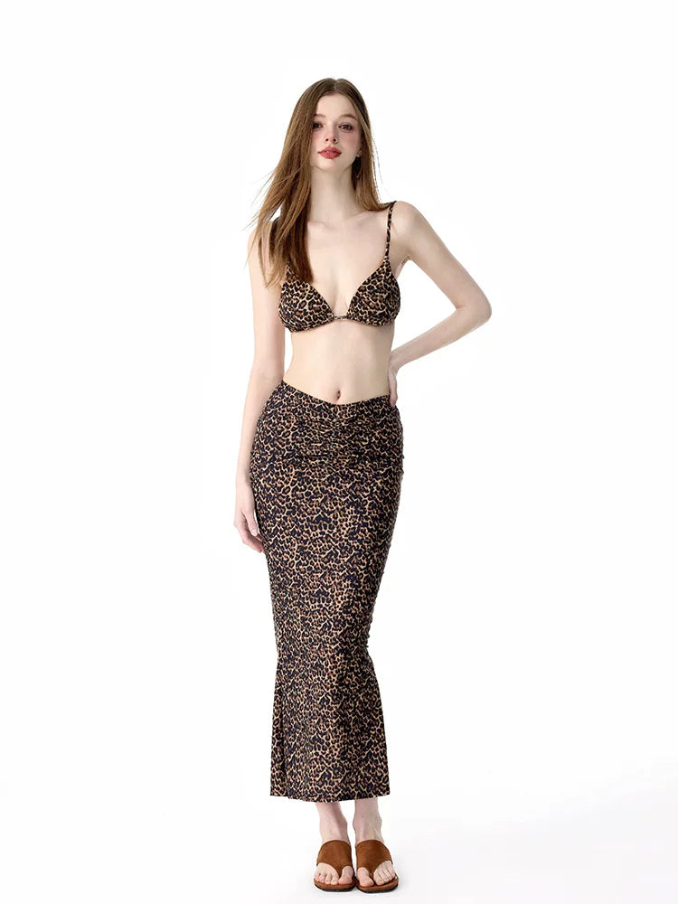 Rainbow Series Dopamine Swimsuit 2026, Retro Leopard One-Piece, Tankini & Micro Bikini, Sexy Slim Swimwear With Flowy Maxi Dress, Small Bust Push Up Beachwear - Halloweez