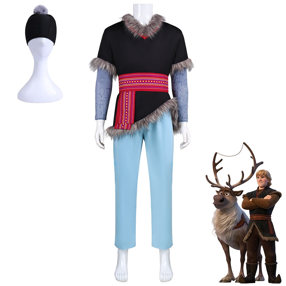 Frozen Kristoff Cosplay Costume, Custom Outfit for Halloween & Theme Party