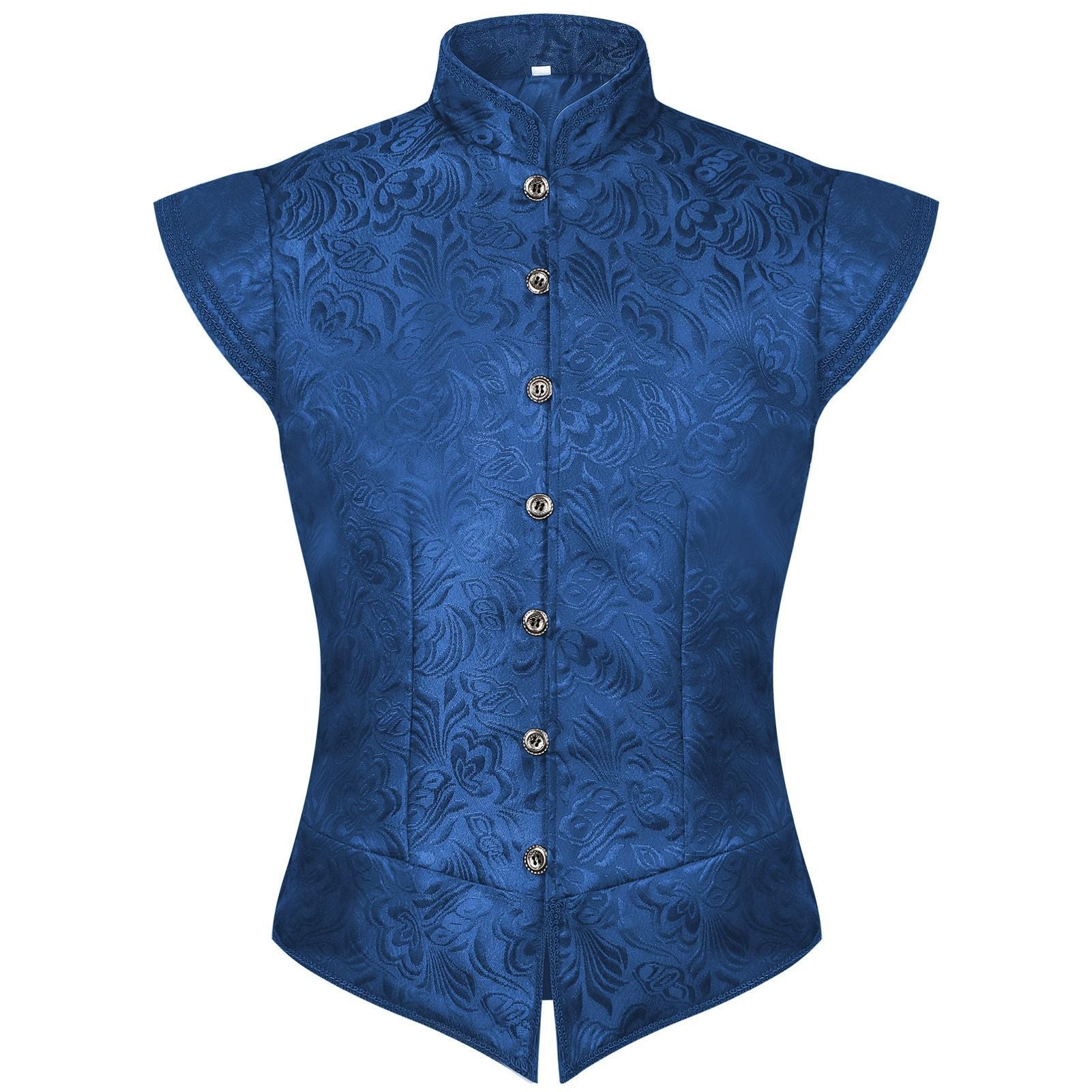 Men’s Renaissance Brocade Vest – Medieval Steampunk Waistcoat for Pirate, Victorian, and Assassin’s Creed Cosplay - Halloweez
