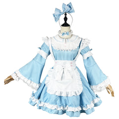 Alice Wonderland Lolita Maid Cosplay Costume, Custom For Halloween & Comic Con