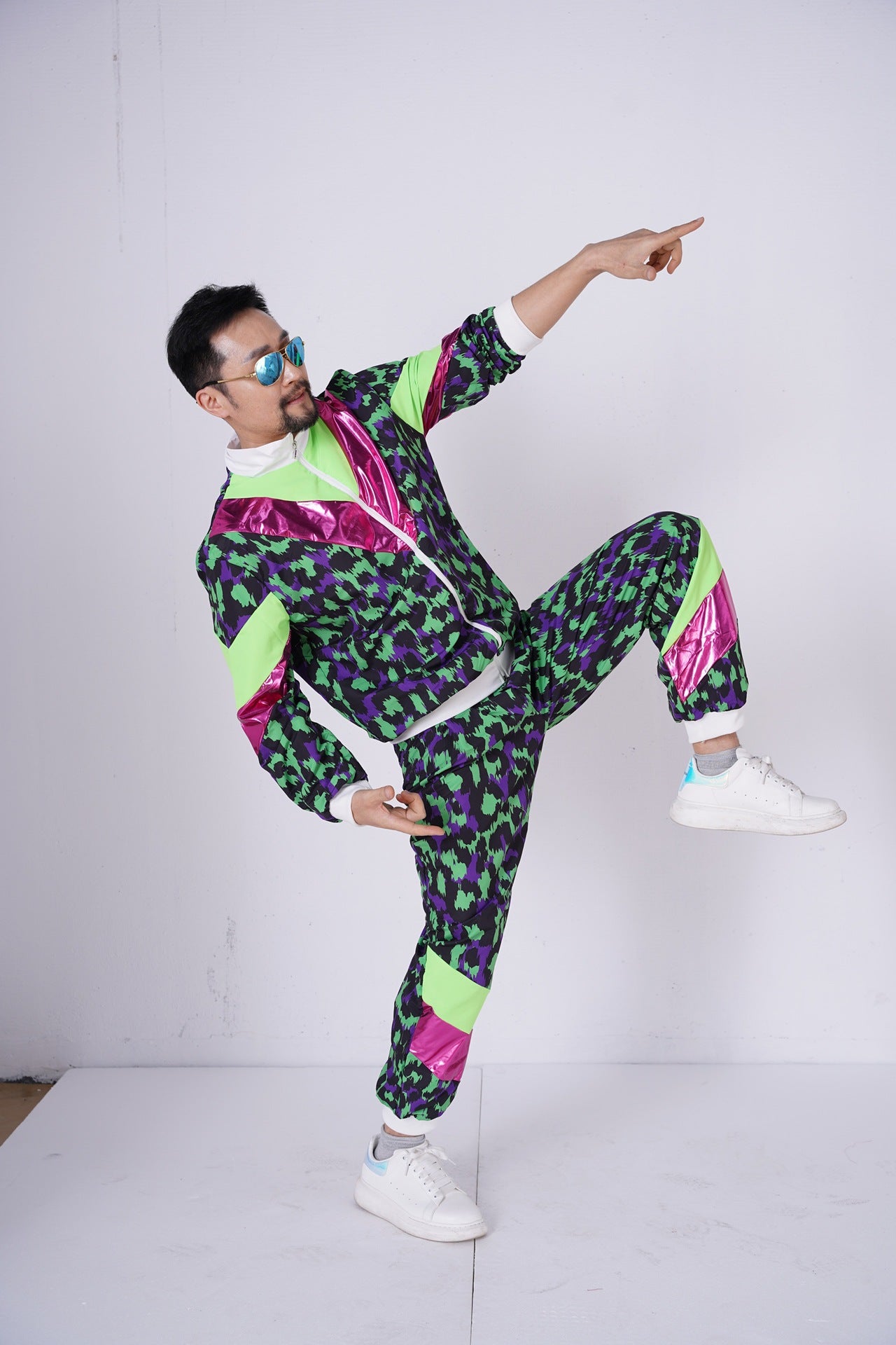 Unisex 80s 90s Retro Tracksuit – Color Block Windbreaker Jacket & Pants Set for Hip Hop, Disco Parties & Streetwear Looks - Halloweez