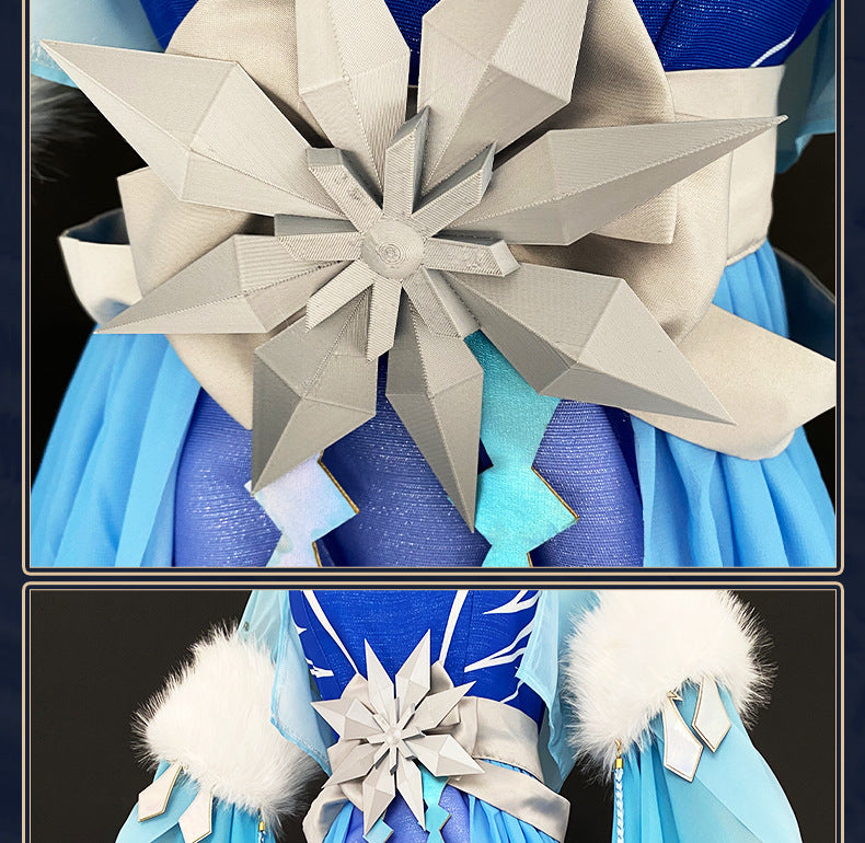 Honor of Kings Luna Frost Moon Chant Cosplay Costume Ice Flower Full Set - Halloweez