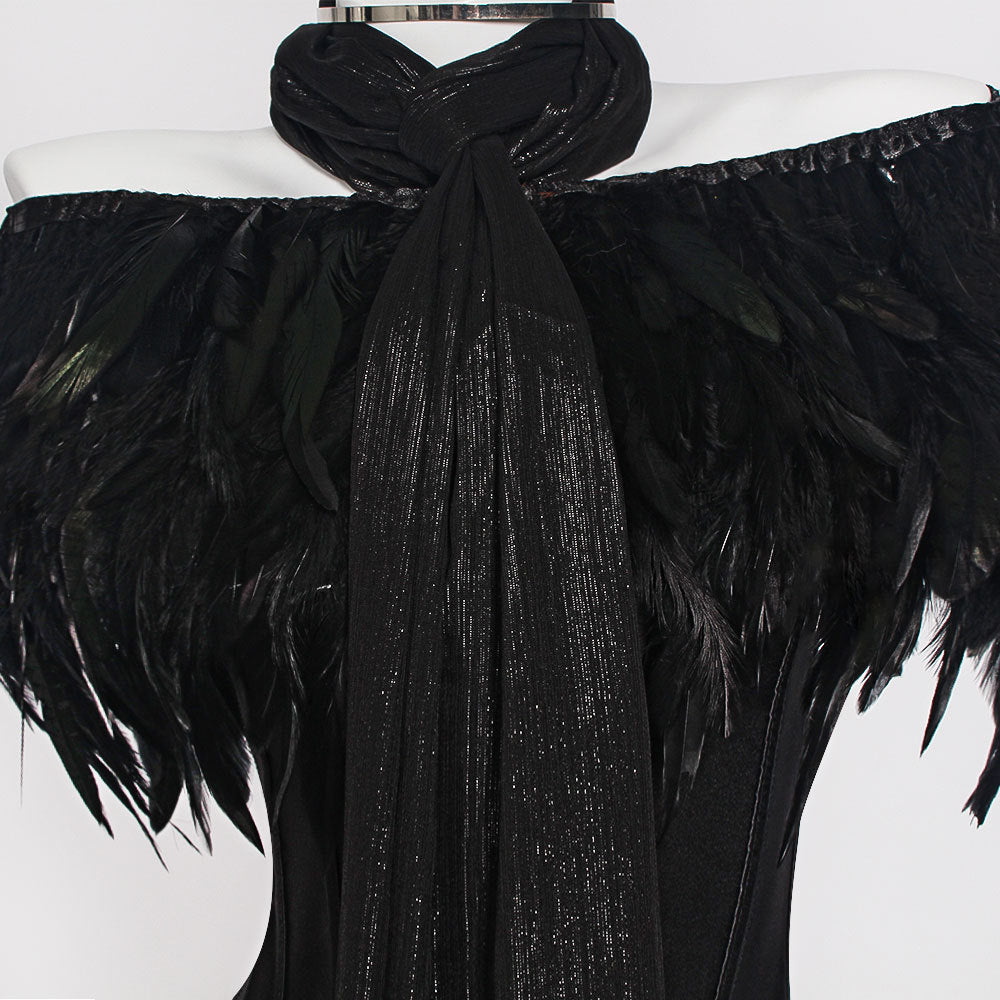 Star Wars Padmé Amidala Black Royal Court Cosplay Gown Fishtail Halloween Dress - Halloweez