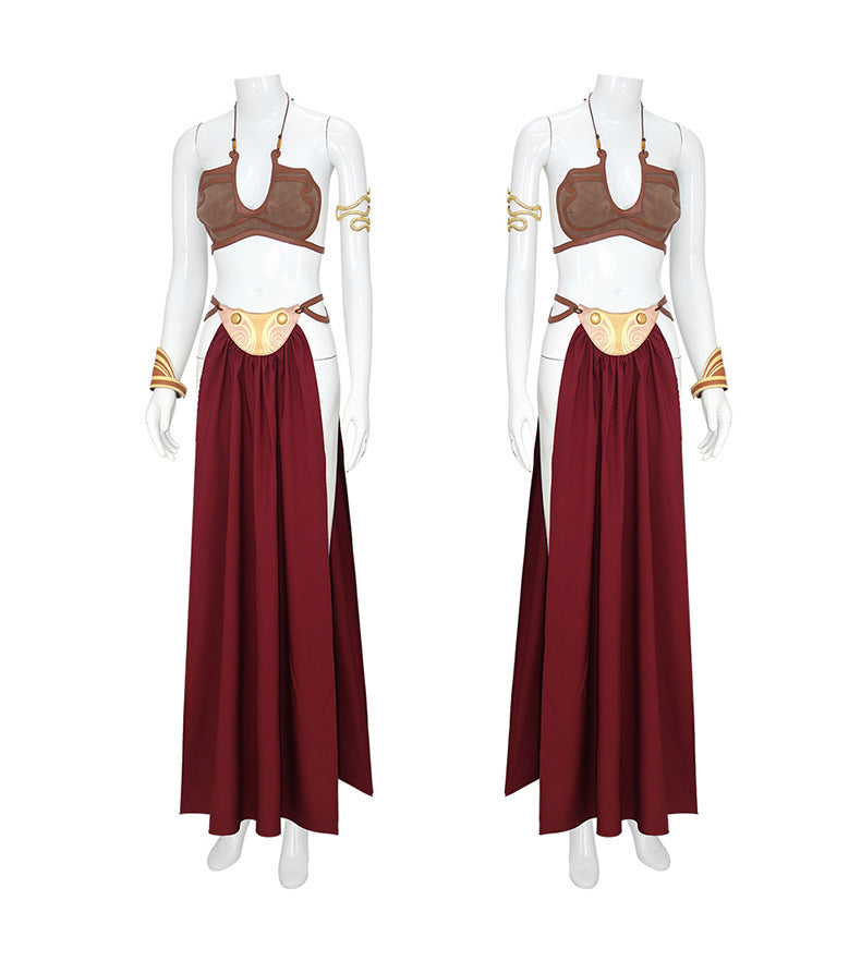 Sexy Strapless Dress Star Wars Princess Leia Organa Cosplay Halloween Outfit - Halloweez