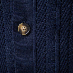 Men Button‑Up Knit Cardigan, Business Casual Sweater for Autumn Winter