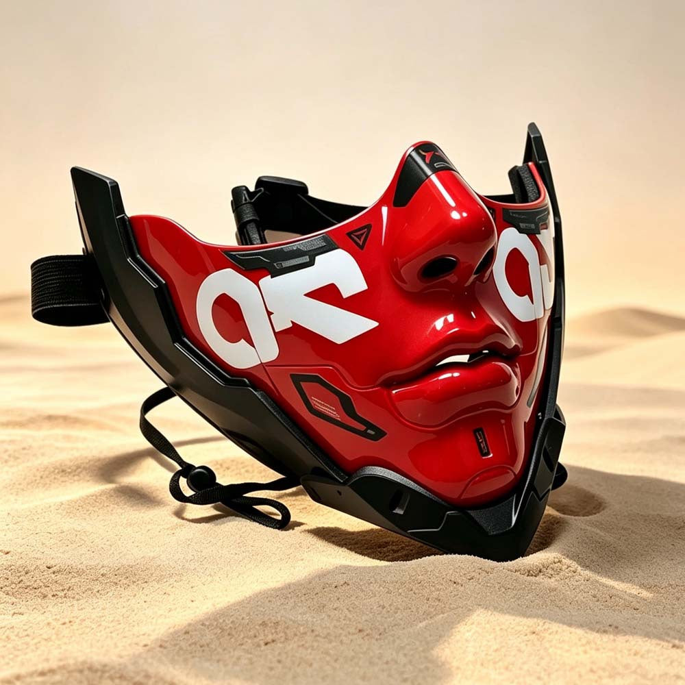 Cyberpunk Half Face Mask, Adjustable Custom Mask for Halloween & Cosplay
