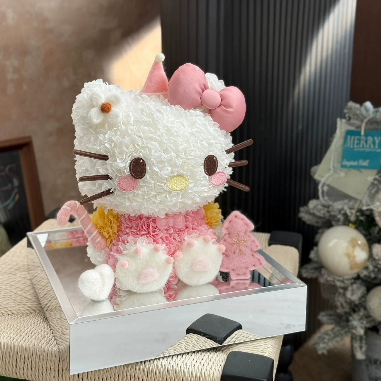 Adorno de flor eterna de Hello Kitty para Halloween: regalo de Navidad ideal para novias y amigas