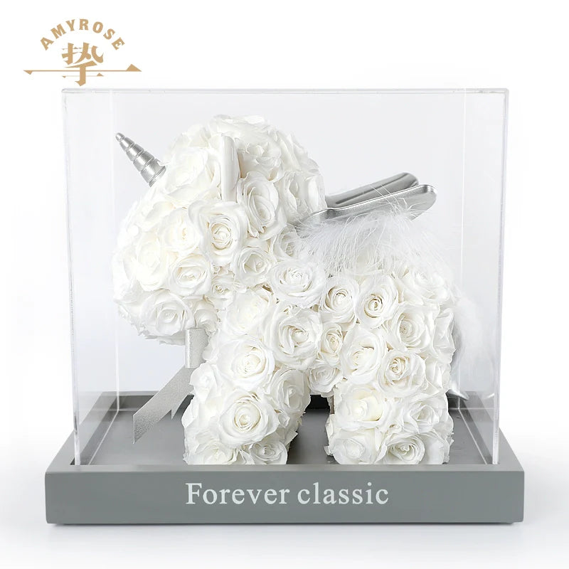 Halloweez Unicorn Gift Box - Exquisite Rose Bouquet for Wedding Anniversary, Engagement & Birthday