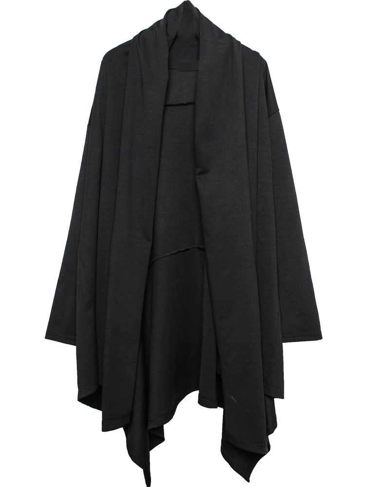 Yamamoto-Style Dark Gothic Witch Cape Coat for Men, Mid-Length Goth Cloak - Halloweez