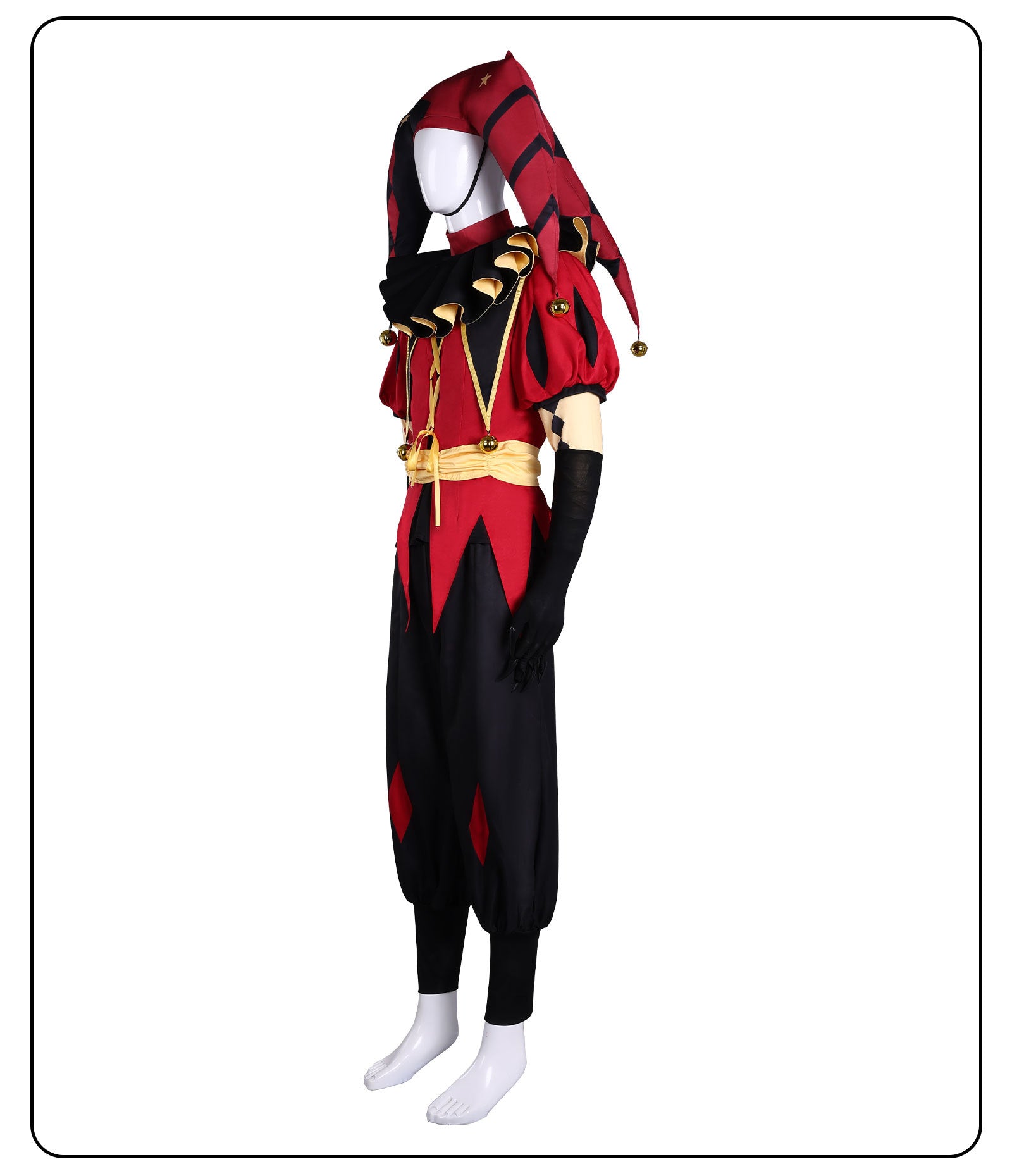 Freak Circus Harlequin Jester Pierrot Clown Cosplay Costume - Halloweez