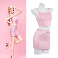 Pink Sequin Stage Outfit, Customizable, Kpop Idol Performance Costume