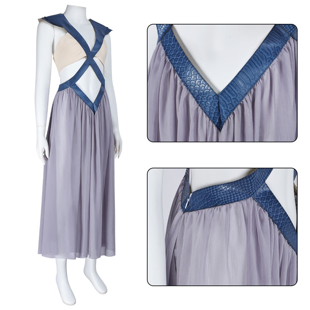Game of Thrones Daenerys Backless Dress Cosplay Halloween Roleplay Costume Outfit - Halloweez