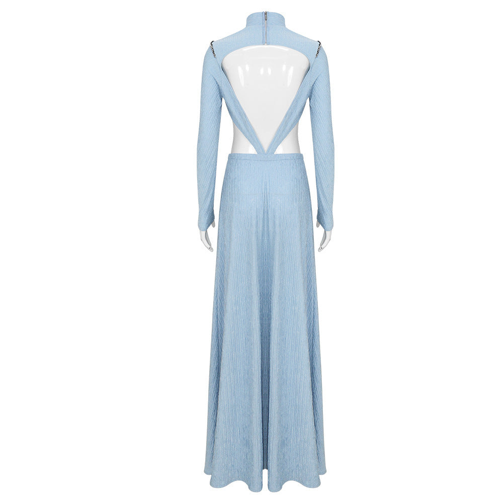 Elegant Star Wars Padmé Amidala Light Blue Cosplay Party Dress for Women - Halloweez