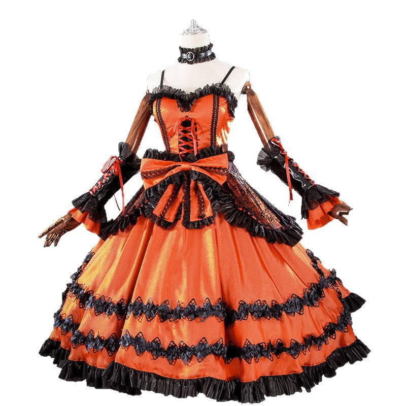 Date A Live Kurumi Tokisaki Cosplay Battle Dress Gothic Lolita Costume - Halloweez