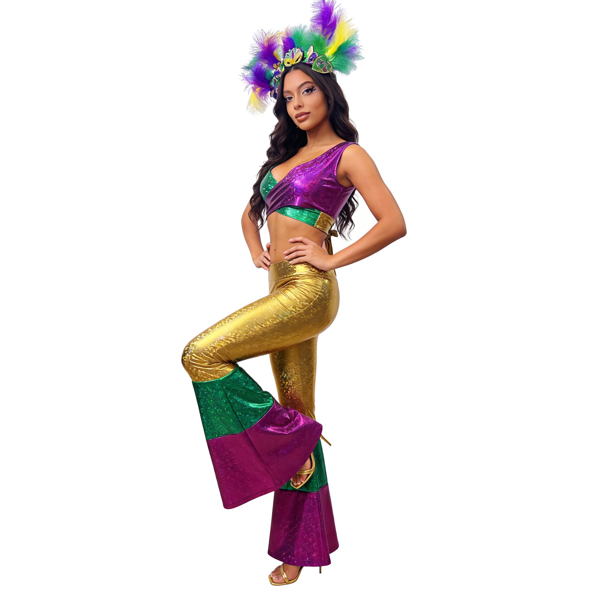 2026 Carnival Party Set, Retro Disco Shiny Costume, Halloween Shiny Performance Outfit, Vintage Disco Party Suit - Halloweez