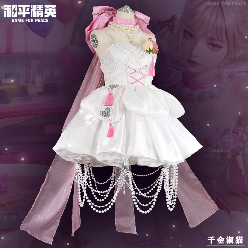 Game For Peace Noble Lady Cat Cosplay Dress Princess Short Lolita Party Skirt - Halloweez