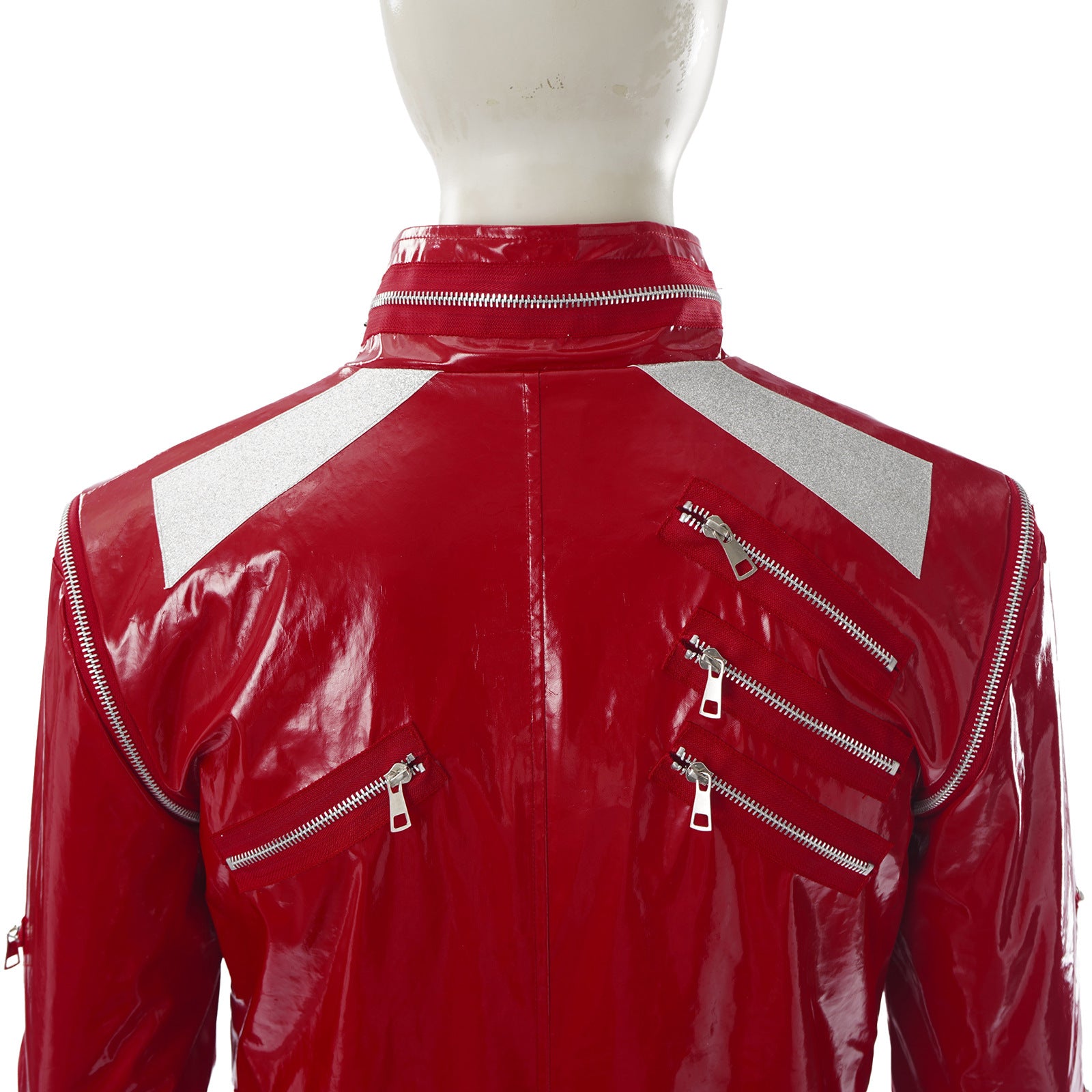 Michael Jackson Iconic Red Suit Cosplay King of Pop Stage Costume Full Set - Halloweez