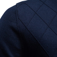 Men Half‑Zip Mock Neck Cotton Sweater, Solid Pullover for Autumn Winter