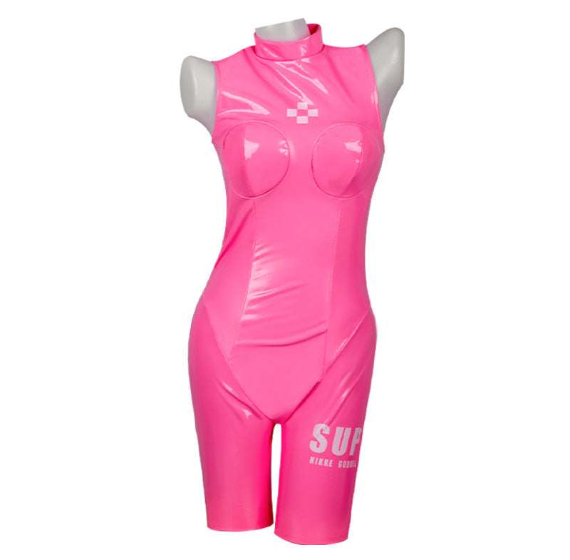 Goddess of Victory: NIKKE Alice Pink Tight Jumpsuit Cosplay Costume - Halloweez