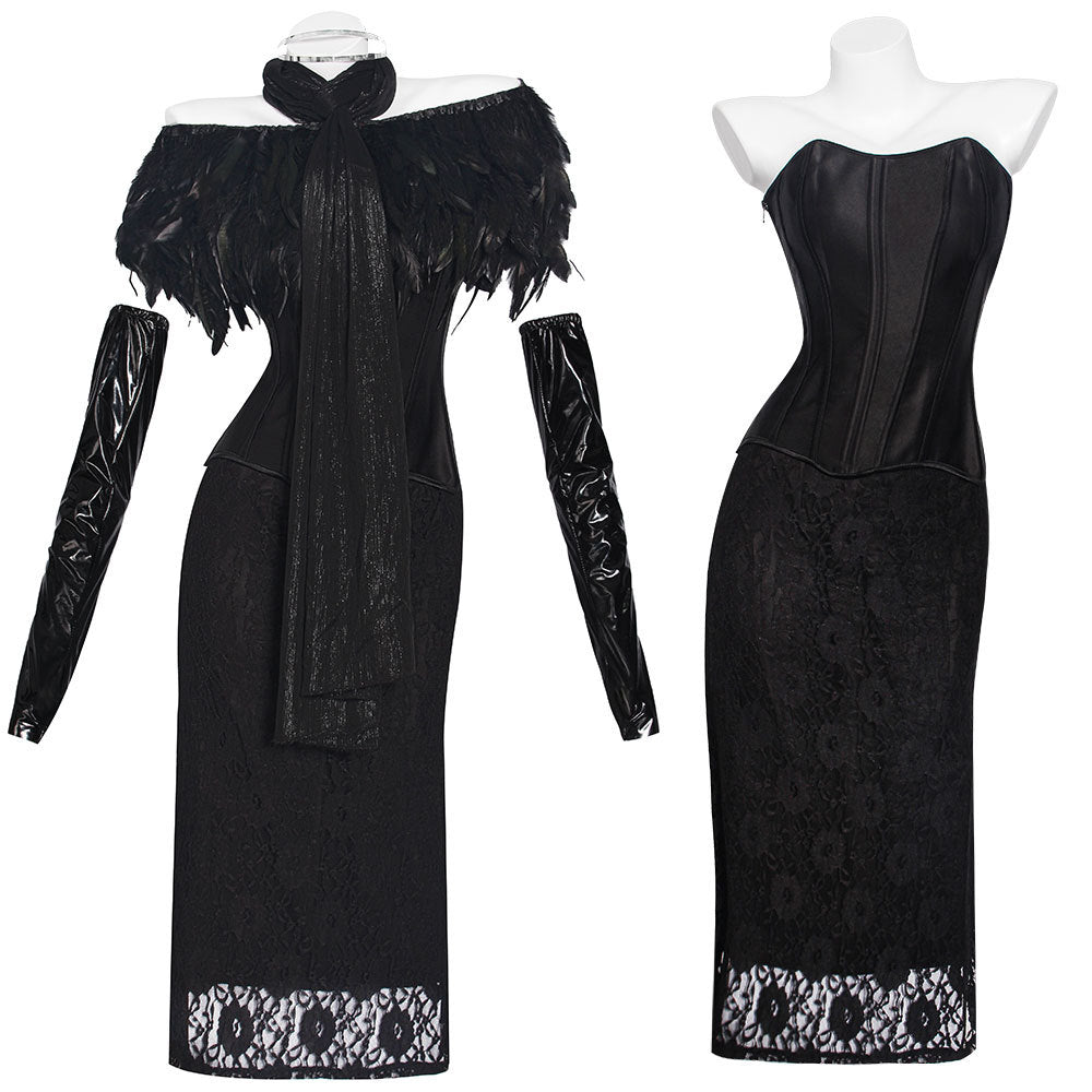 Star Wars Padmé Amidala Black Royal Court Cosplay Gown Fishtail Halloween Dress - Halloweez