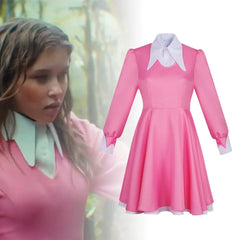 Alice in Wonderland Cosplay Costume Pink Casual Swing Dress Women Fairy Tale Full Dress Outfit - Halloweez