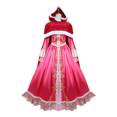 Beauty and the Beast Belle Cosplay Gown with Red Cape,Custom‑Made,Halloween Stage