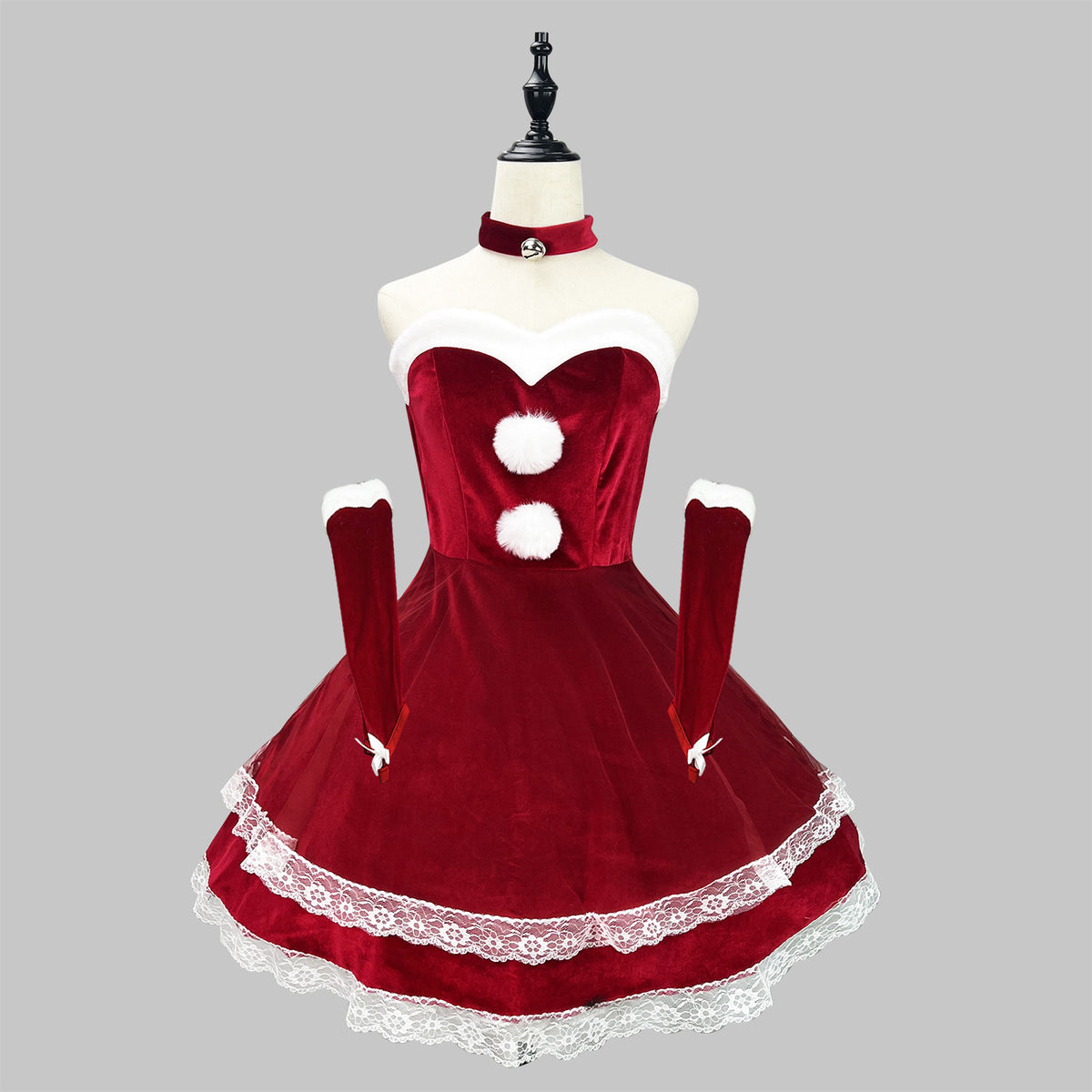 Pink Velvet Bunny Christmas Cosplay Costume, Custom Made for Xmas & Party