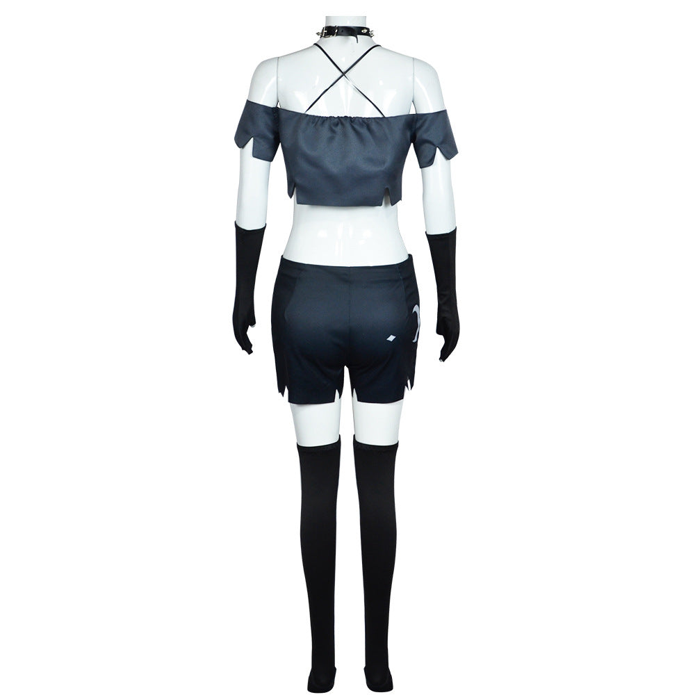 Loona Cosplay Costume | Hazbin Hotel & Helluva Boss Halloween Outfit, Anime Demon Character Full Set Performance Dress for Party Cosplay - Halloweez